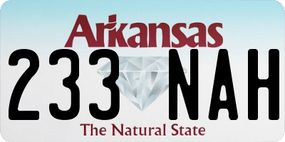 AR license plate 233NAH