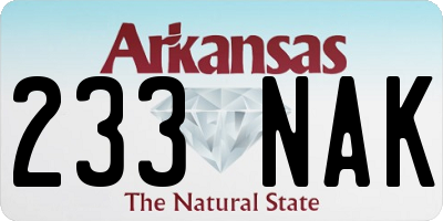 AR license plate 233NAK