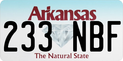 AR license plate 233NBF