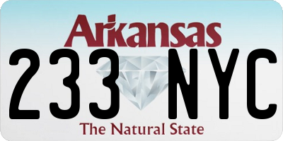 AR license plate 233NYC