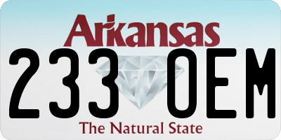 AR license plate 233OEM