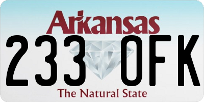 AR license plate 233OFK