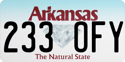 AR license plate 233OFY