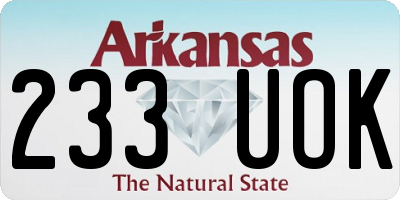 AR license plate 233UOK