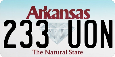 AR license plate 233UON