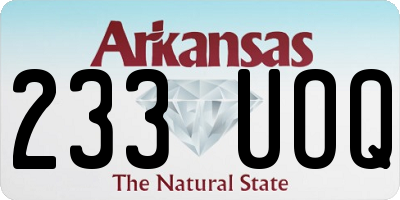 AR license plate 233UOQ