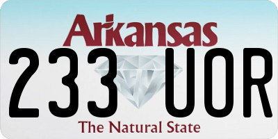 AR license plate 233UOR