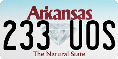 AR license plate 233UOS