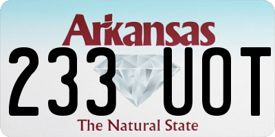 AR license plate 233UOT