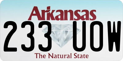 AR license plate 233UOW