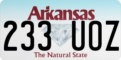 AR license plate 233UOZ
