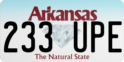 AR license plate 233UPE