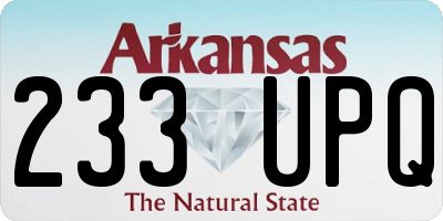 AR license plate 233UPQ