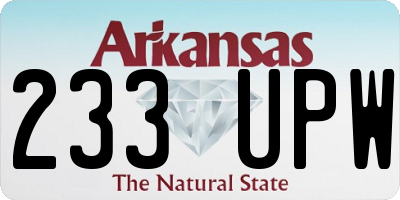 AR license plate 233UPW