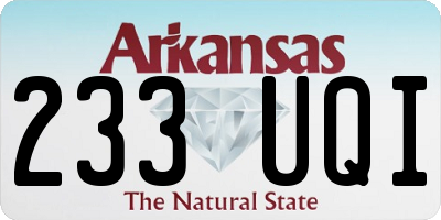 AR license plate 233UQI