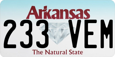 AR license plate 233VEM