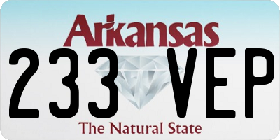 AR license plate 233VEP