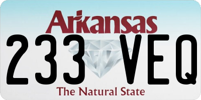 AR license plate 233VEQ