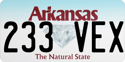 AR license plate 233VEX
