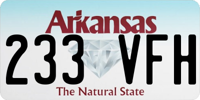 AR license plate 233VFH