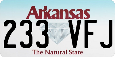 AR license plate 233VFJ