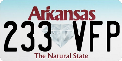 AR license plate 233VFP