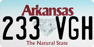 AR license plate 233VGH
