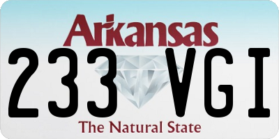AR license plate 233VGI