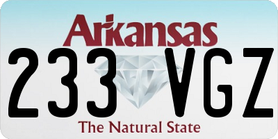 AR license plate 233VGZ