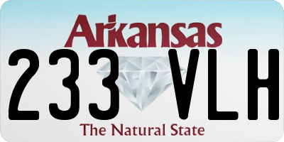 AR license plate 233VLH