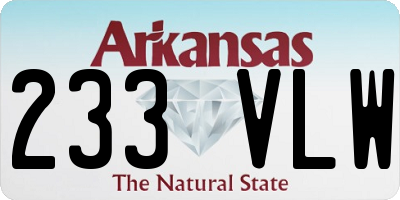 AR license plate 233VLW