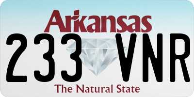 AR license plate 233VNR