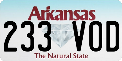 AR license plate 233VOD