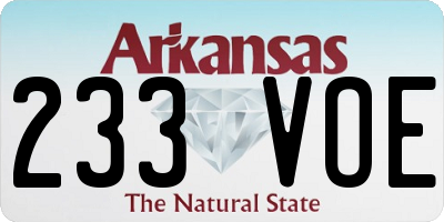 AR license plate 233VOE