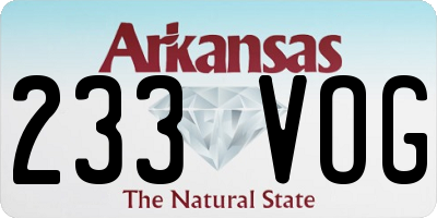 AR license plate 233VOG