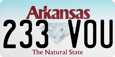 AR license plate 233VOU