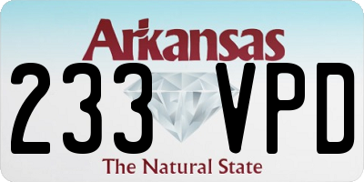 AR license plate 233VPD