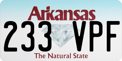 AR license plate 233VPF