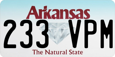 AR license plate 233VPM