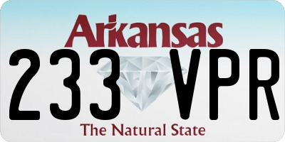 AR license plate 233VPR
