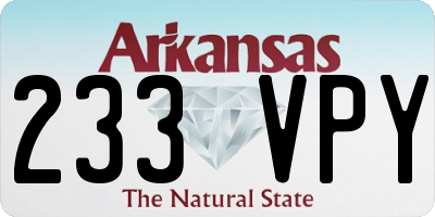 AR license plate 233VPY