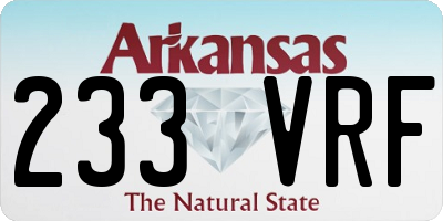 AR license plate 233VRF