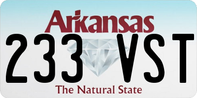 AR license plate 233VST