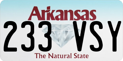 AR license plate 233VSY