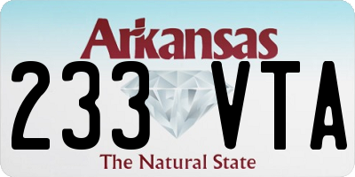 AR license plate 233VTA
