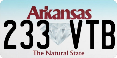 AR license plate 233VTB