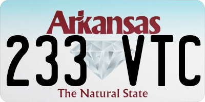 AR license plate 233VTC