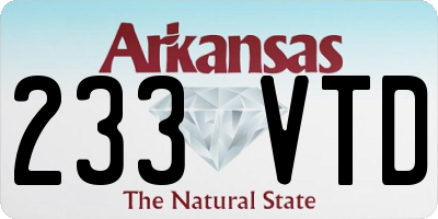 AR license plate 233VTD