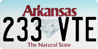 AR license plate 233VTE