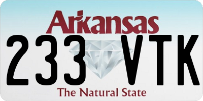 AR license plate 233VTK